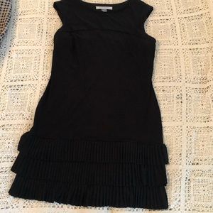 Black sleeveless ruffle dress